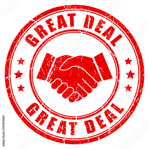 Great deal handshake rubber stamp