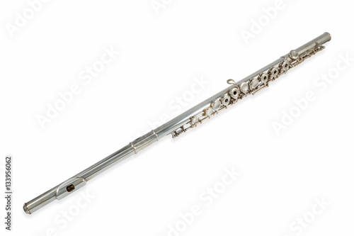 Long lying flute isolated on white background