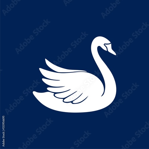 Swan Icon Flat Graphic Design - Illustration