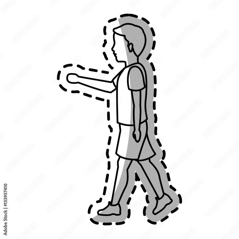 man walking cartoon icon over white background. vector illustration