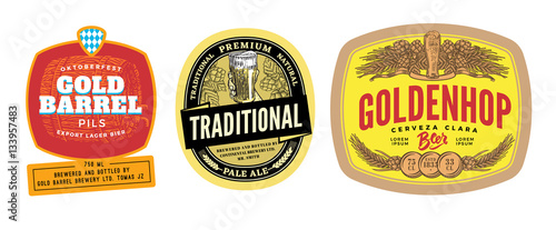 Colorful Beer Labels Set