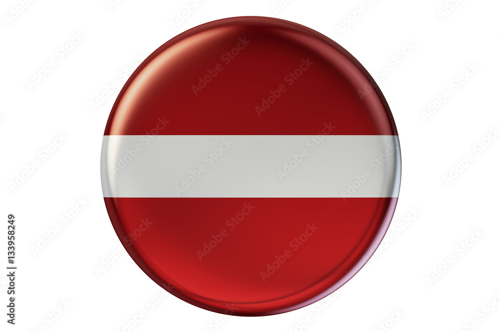 Badge with flag of Latvia, 3D rendering Badge with flag of Latvia, 3D rendering
