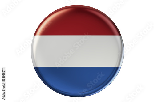 Free Download Badge with flag of Netherlands, 3D rendering - GFXLoad