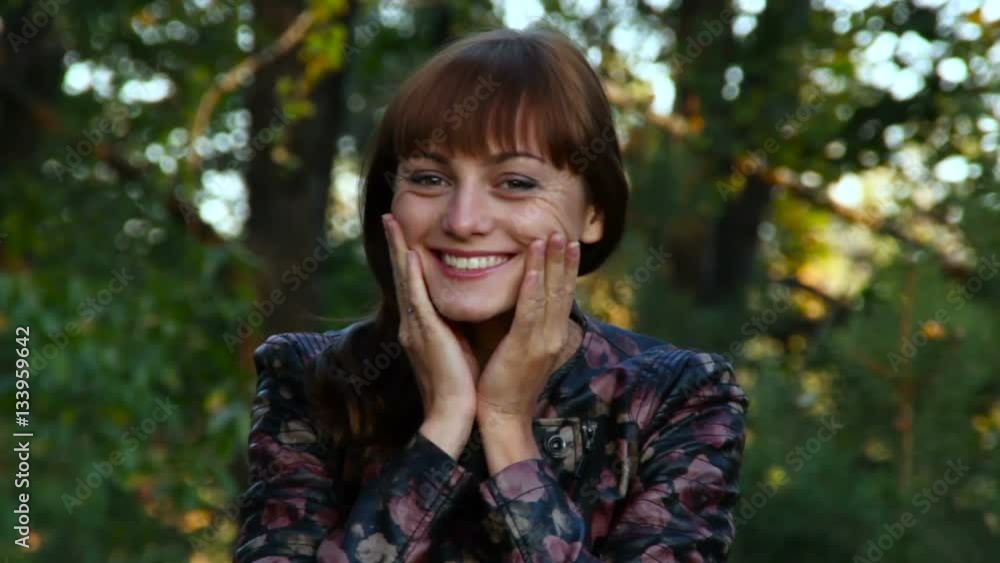 Beautiful attractive young girl smiling and laughing Beautiful attractive young girl smiling and laughing