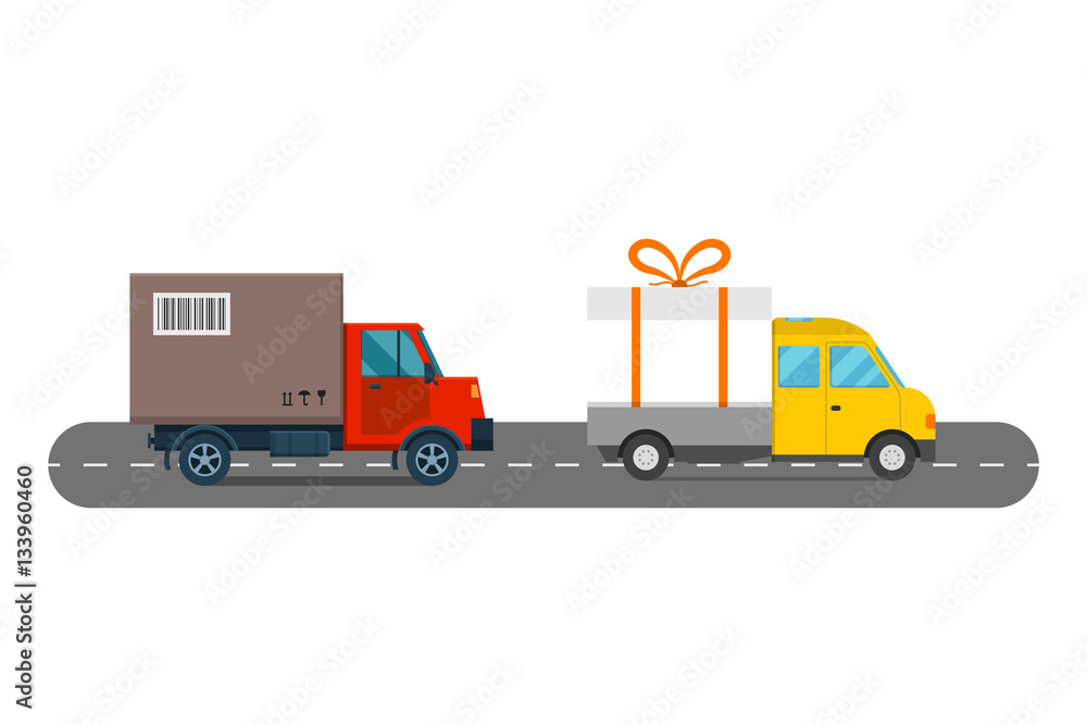 Delivery transport cargo logistic vector illustration. Delivery transport cargo logistic vector illustration.