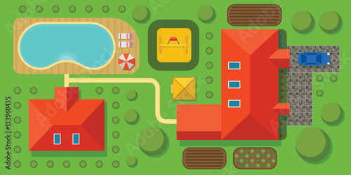 Plan of private house vector illustration