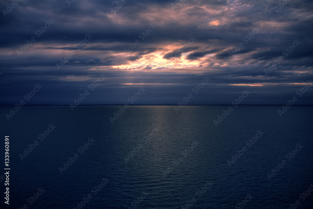 Coastline of Belize during sunset Coastline of Belize during sunset