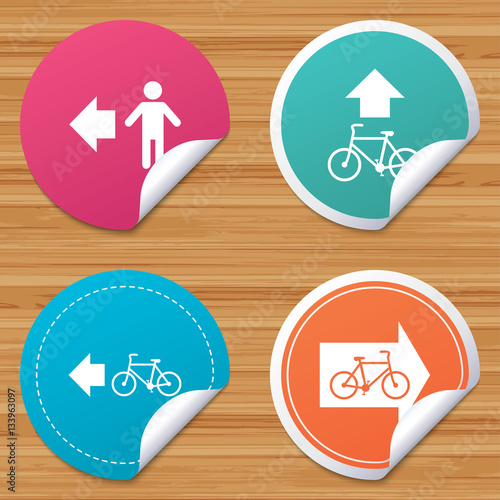 Pedestrian road icon. Bicycle path trail sign.