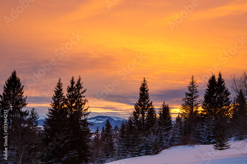 A beautiful sunset in the muntains, Carpathian, Ukraine