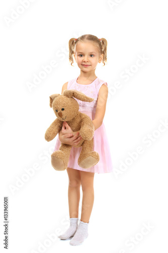 Cute little girl with bunny...