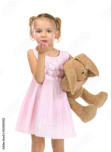Cute little girl with bunny...