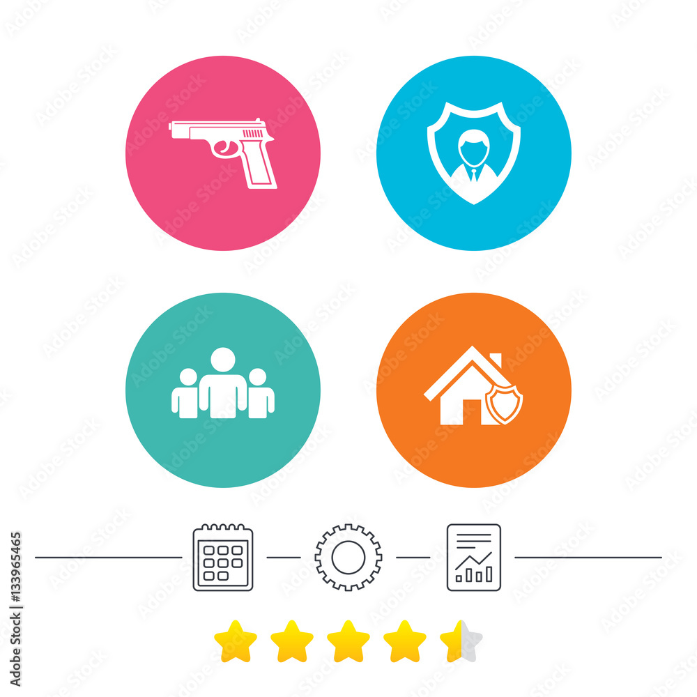 Security agency icons. Home shield protection. Security agency icons. Home shield protection.