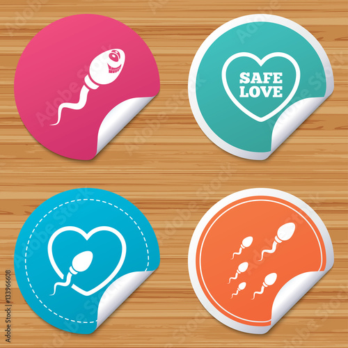 Sperm icons. Fertilization or insemination signs.
