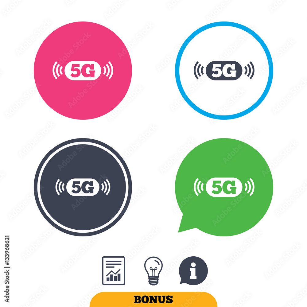 5G sign. Mobile telecommunications technology. 5G sign. Mobile telecommunications technology.