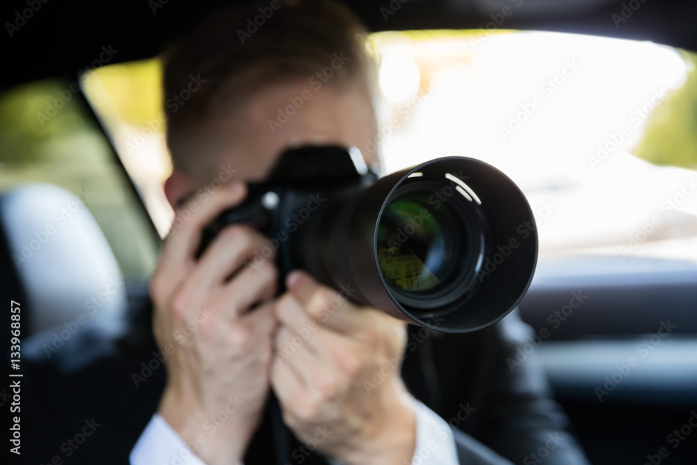 Man Photographing With SLR Camera Man Photographing With SLR Camera