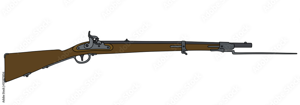 Historical military matchlock rifle Historical military matchlock rifle