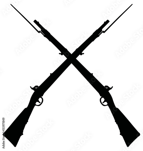 Leinwand Poster Historical military matchlock rifles