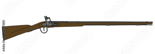 Historical long matchlock rifle