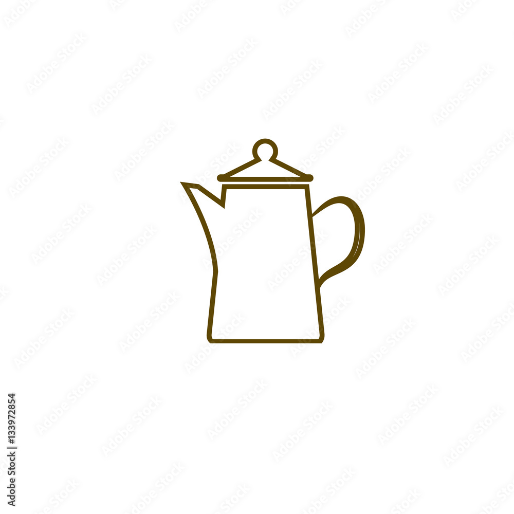 Teapot kettle on isolated, vector illustration Teapot kettle on isolated, vector illustration