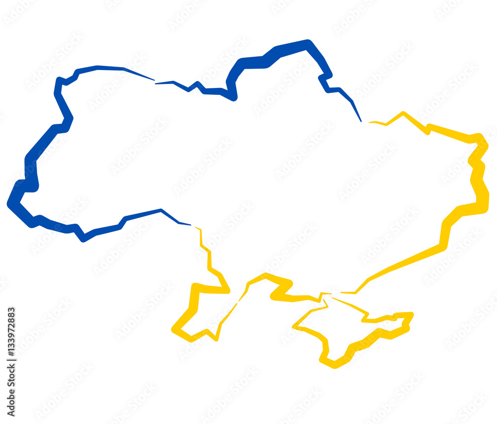Ukraina - mapa - obrazy, fototapety, plakaty 