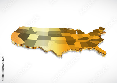 3D USA State map