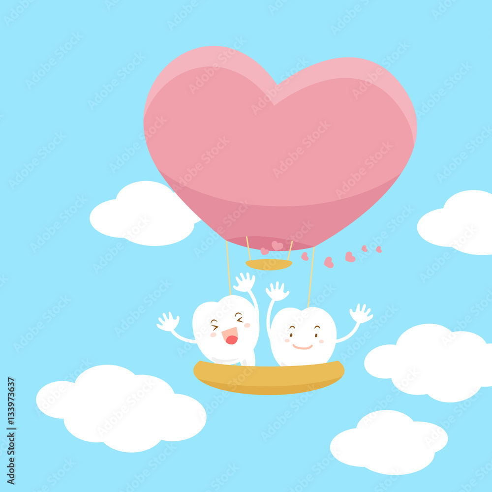 teeth with hot air balloon teeth with hot air balloon
