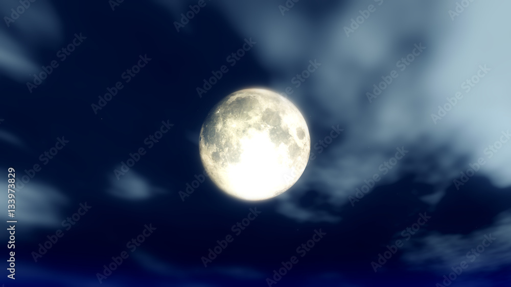 clear full moon
