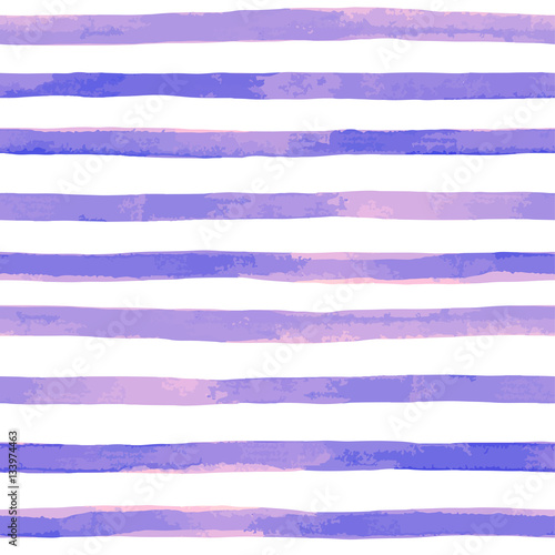 Beautiful seamless pattern with purple watercolor stripes. hand painted brush strokes, striped background. Vector illustration