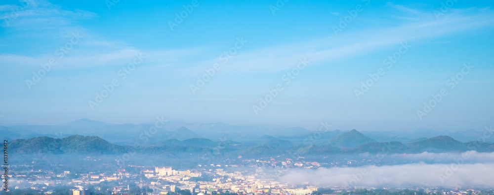 Beautiful View from top mountain for watch cityscape and mist at Phu Bo Bit, Loei Province, Thailand Beautiful View from top mountain for watch cityscape and mist at Phu Bo Bit, Loei Province, Thailand
