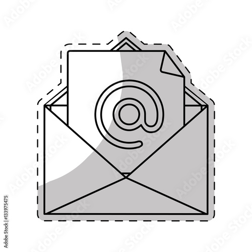 envelope with paper page over white background. vector illustration