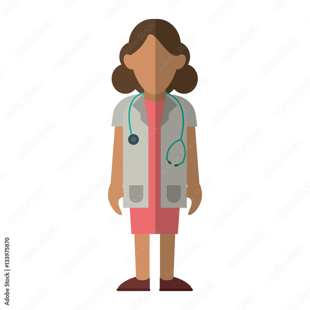 doctor woman stethoscope medical professional vector illustration eps 10