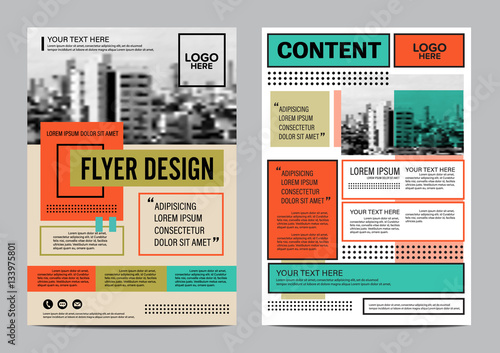 modern retro Brochure Layout design template. Annual Report Flyer Leaflet cover Presentation background. illustration vector in A4 size