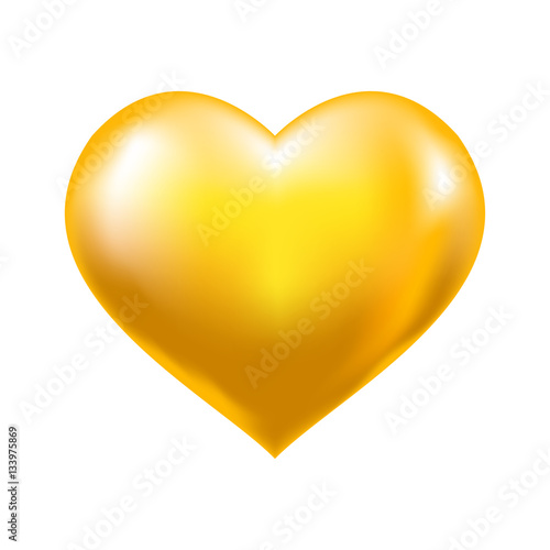 Gold heart vector