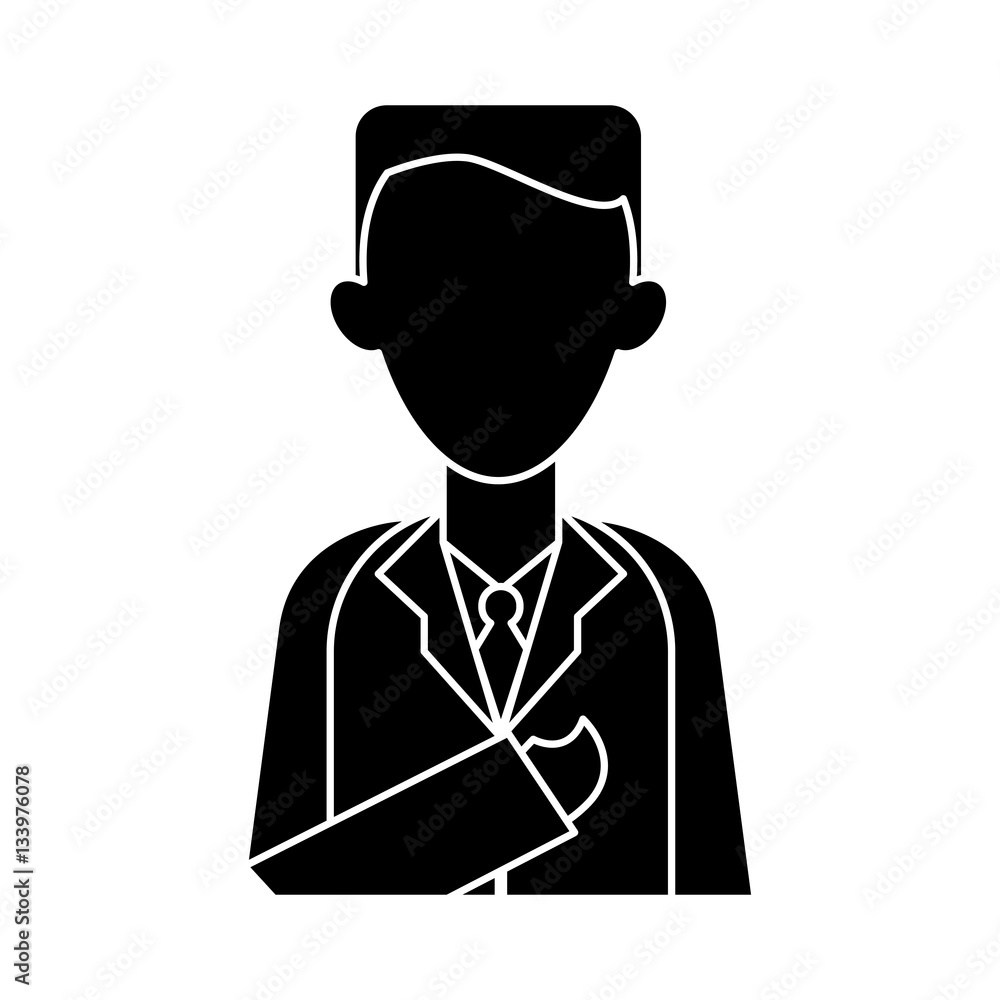 Obraz premium silhouette doctor healthcare professional clinic vector illustration eps 10