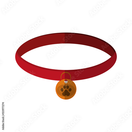 pet collar icon over white background. colorful design. vector illustration