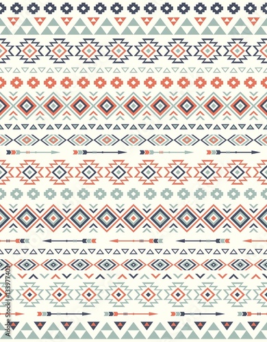 Seamless Ethnic pattern textures. Navajo geometric print. Rustic decorative ornament. Abstract geometric pattern. Native American pattern. Ornament for the design of clothing
