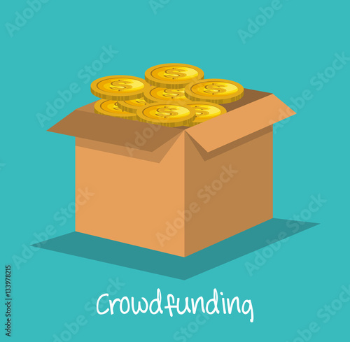 crowd funding concept icon vector illustration design