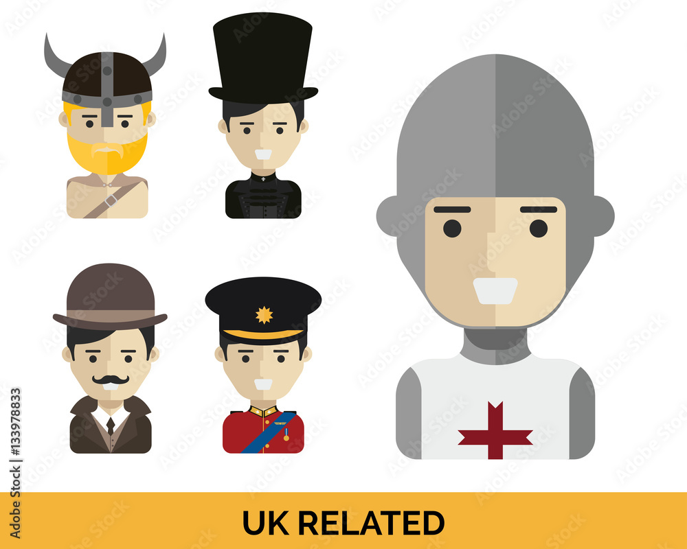 Modern Occupation People Avatar Set - United Kingdom Related Costume