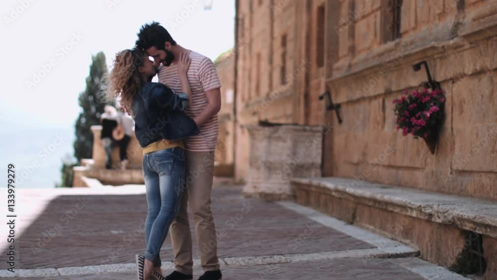 Young couple having holiday romance Young couple having holiday romance