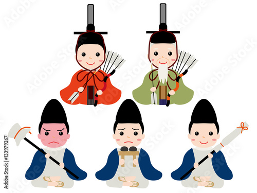 雛人形　随身と仕丁
