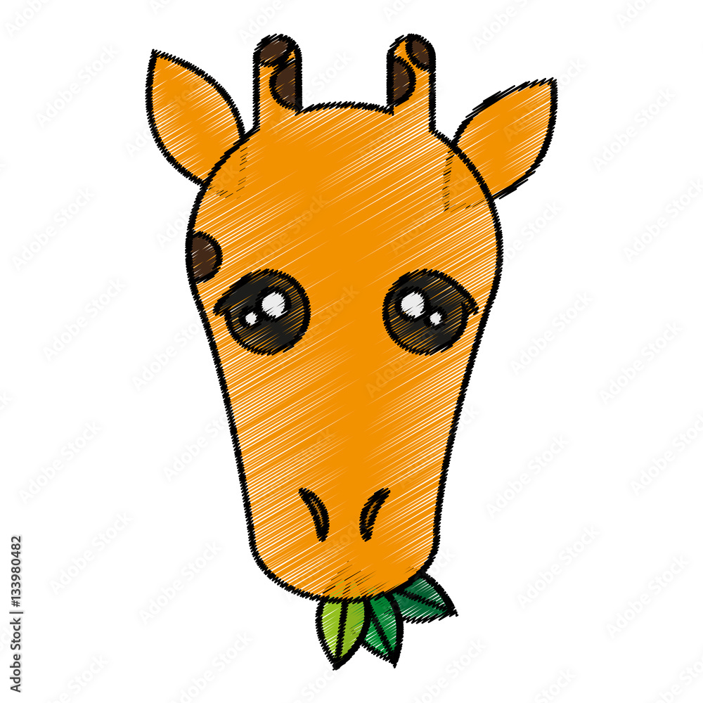 giraffe animal cartoon icon over white background. colorful design. vector illustration