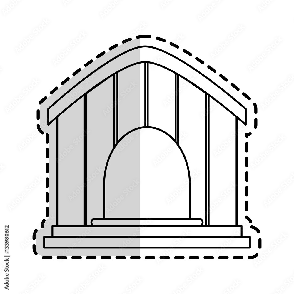 dog house icon over white background. pet shop design. vector illustration dog house icon over white background. pet shop design. vector illustration
