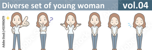 Diverse set of young woman, EPS10 vol.04