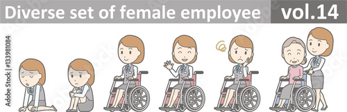 Diverse set of female employee, EPS10 vol.14