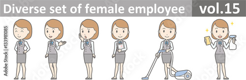 Diverse set of female employee, EPS10 vol.15