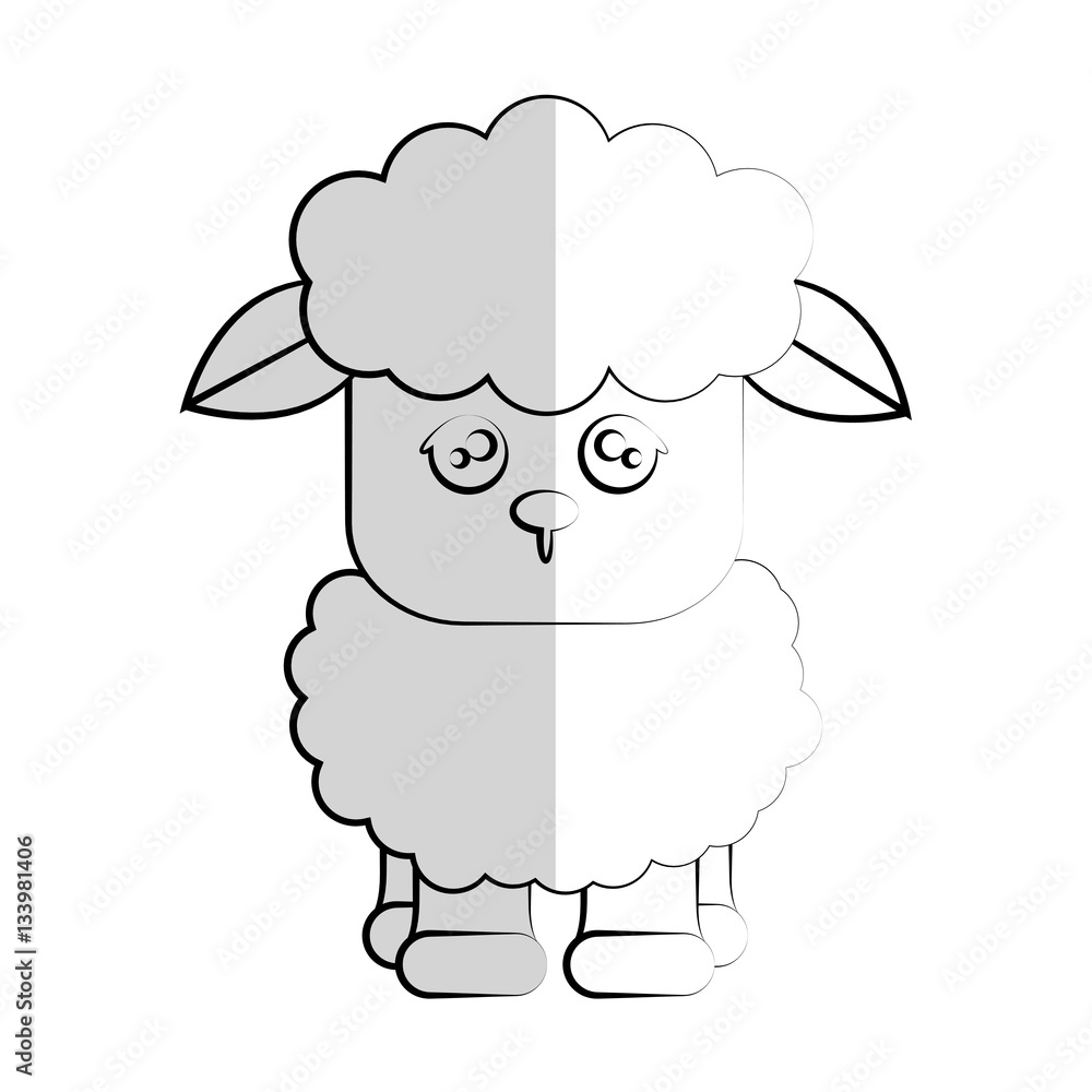 sheep animal cartoon icon over white background. vector illustration sheep animal cartoon icon over white background. vector illustration