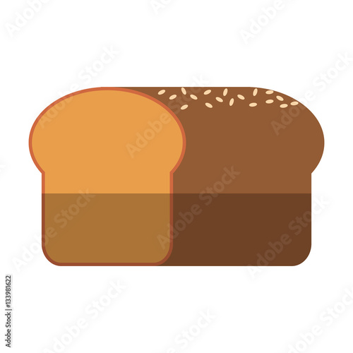 bread icon over white background. bakery products concept. colorful design. vector illustration