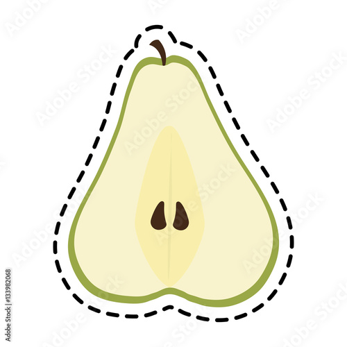 pear fruit icon over white background. colorful design. vector illustration