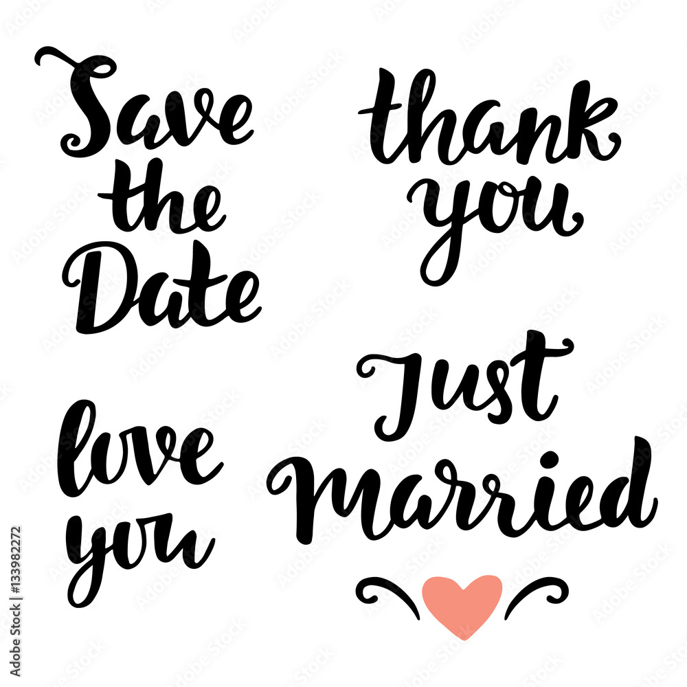 Wedding hand written lettering. Modern Calligraphy Wedding hand written lettering. Modern Calligraphy