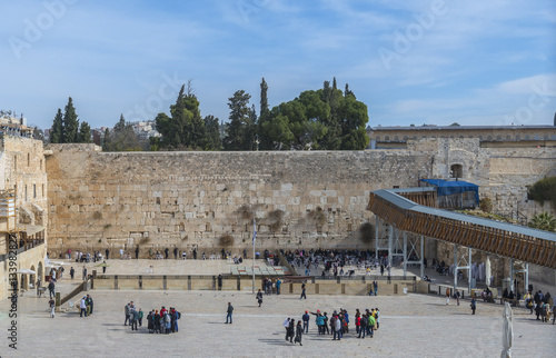 Western Wall in Jerusalem is a major Jewish sacred place  photo